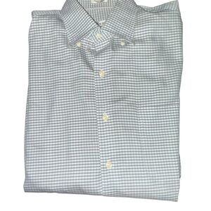 Peter Millar Men’s Light Blue Gingham Long Sleeve Button-Down Shirt Size Medium